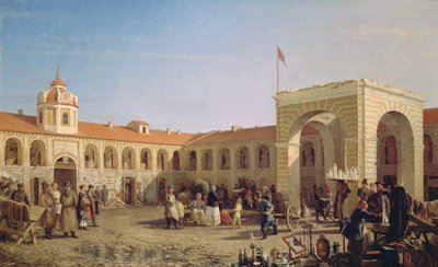 Apraksin Market in St. Petersburg by Pjotr ​​​​Petrowitsch Wereschtschagin